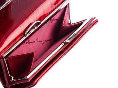 Czerwony lakierowany portfel damski gładki z wzorkiem Jennfier Jones - obrazek 9