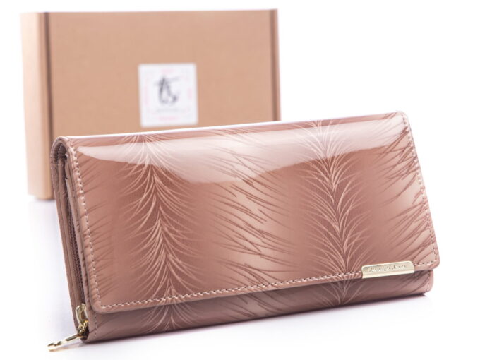 Jasno beżowy portfel damski z eleganckim wzorkiem Jennifer Jones 5288