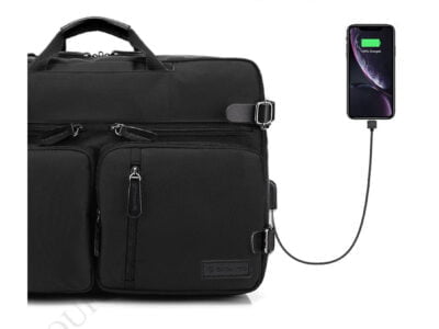 Duża plecako-torba na laptopa 17,3" czarna ZAGATTO - obrazek 6