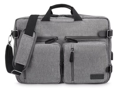 Duża plecako-torba na laptopa 17,3" szara ZAGATTO - obrazek 2