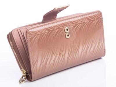 Portfel damski skórzany beżowy w piórka RFID Jennifer Jones - obrazek 3