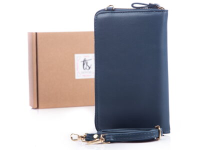 Mini torebka portfel na telefon z paskiem na szyję granatowa Jennifer Jones - obrazek 2