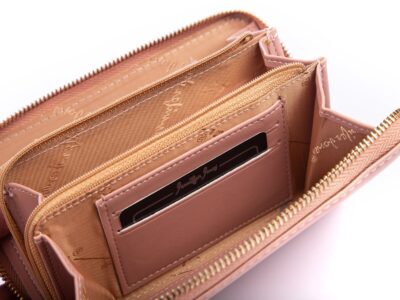 Mini torebka portfel na telefon z paskiem na szyję różowa Jennifer Jones - obrazek 11