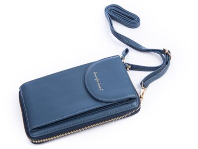 Mini torebka portfel na telefon z paskiem na szyję granatowa Jennifer Jones - obrazek 3