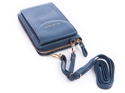 Mini torebka portfel na telefon z paskiem na szyję granatowa Jennifer Jones - obrazek 6