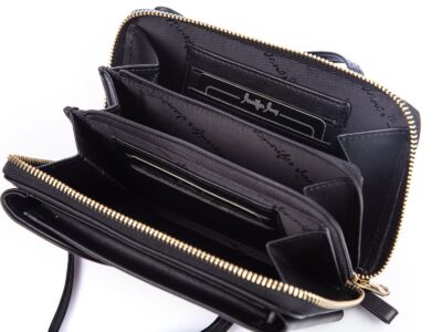 Mini torebka portfel na telefon z paskiem na szyję czarna Jennifer Jones - obrazek 7