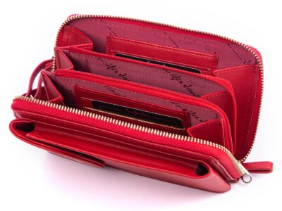 Mini torebka portfel na telefon z paskiem na szyję czerwona Jennifer Jones - obrazek 8