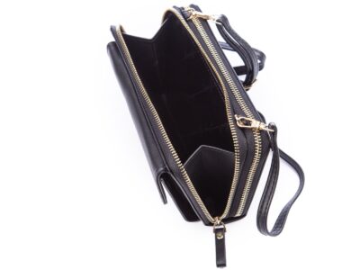 Portfel damski z kieszenią na telefon i paskiem na ramię czarny Jennifer Jones - obrazek 6