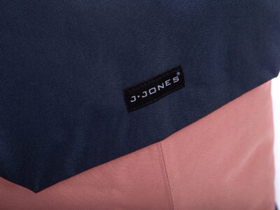 Średni plecak na laptopa z klapką vintage różowo granatowy J Jones - obrazek 2