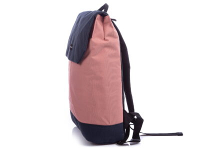 Średni plecak na laptopa z klapką vintage różowo granatowy J Jones - obrazek 3