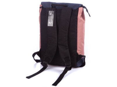 Średni plecak na laptopa z klapką vintage różowo granatowy J Jones - obrazek 4