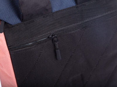 Średni plecak na laptopa z klapką vintage różowo granatowy J Jones - obrazek 6