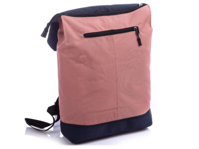 Średni plecak na laptopa z klapką vintage różowo granatowy J Jones - obrazek 7