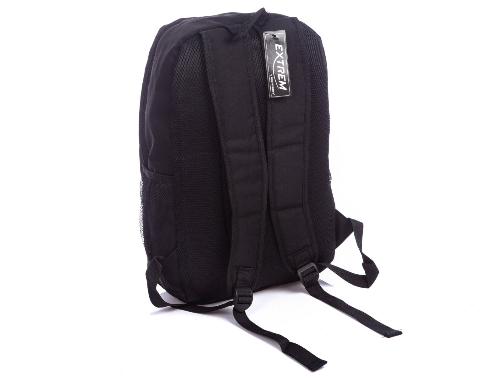 Tył czarnego plecaka sportowego Bag Street Extrem z regulowanymi szelkami и siateczką