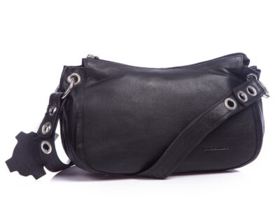 Skórzana torebka damska bagietka Bag Street czarna - obrazek 2