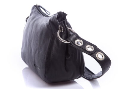 Skórzana torebka damska bagietka Bag Street czarna - obrazek 3