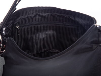 Skórzana torebka damska bagietka Bag Street czarna - obrazek 9