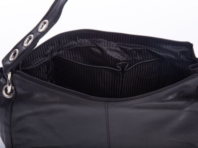 Skórzana torebka damska bagietka Bag Street czarna - obrazek 10