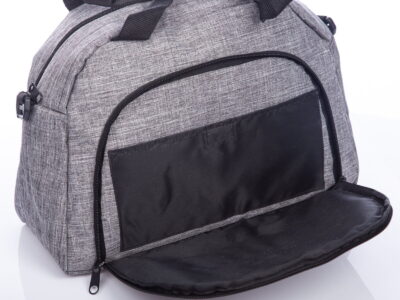 Szara torba podręczna z rączkami i paskiem na ramię ZAGATTO - obrazek 5