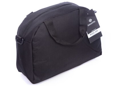 Czarna torba podręczna z rączkami i paskiem na ramię ZAGATTO - obrazek 4