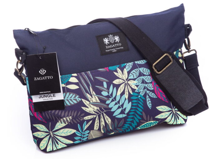 IMG_1292 Granatowa torba damska na ramię ZAGATTO Materiałowa