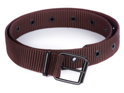 Ciemnobrązowy pasek męski parciany do spodni SERGEJ