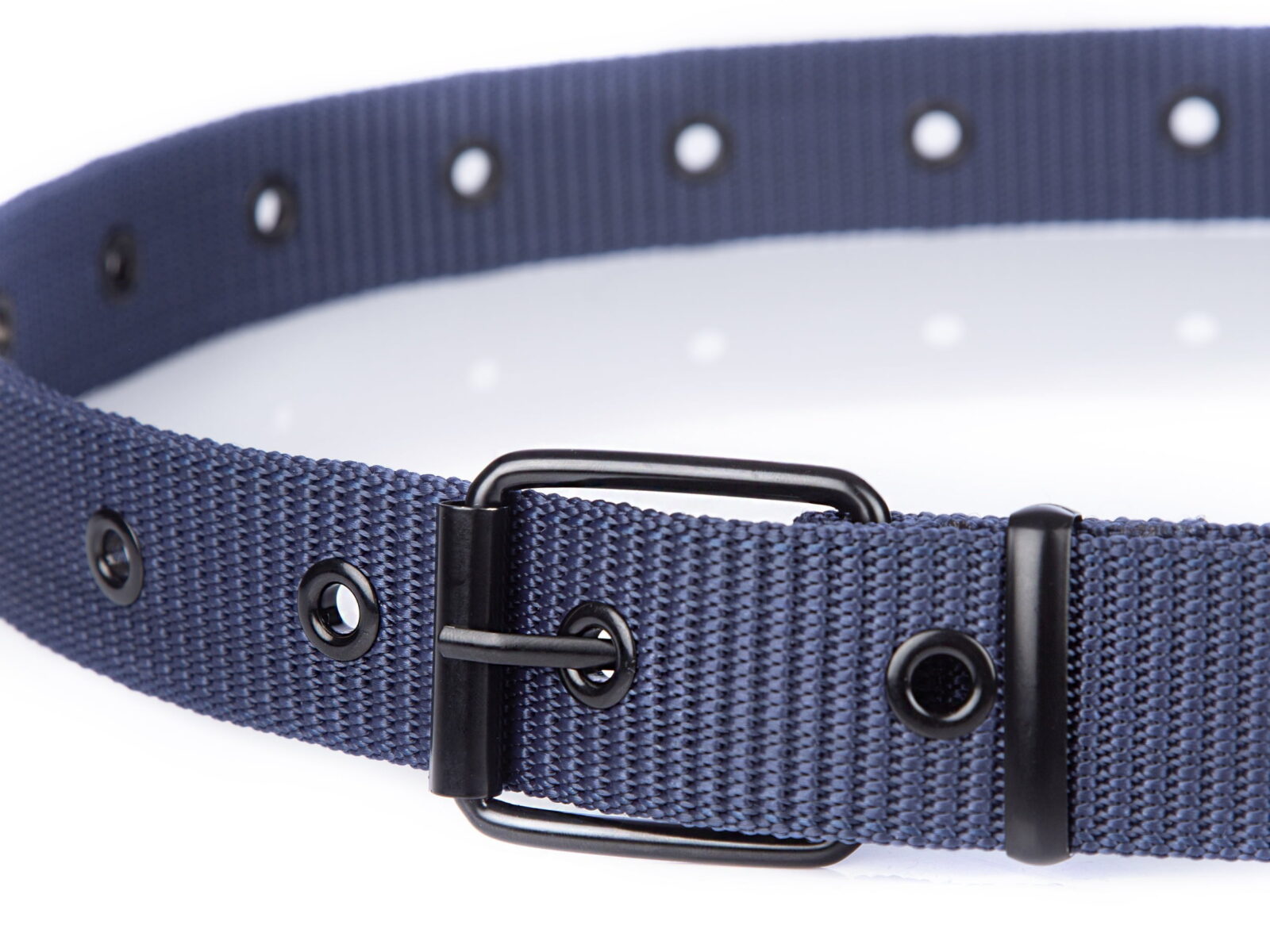 Granatowy pas wojskowy do spodni ze zwykłą klamrą