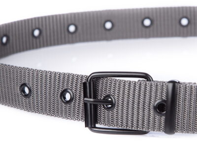 Mocny szary pasek męski do spodni materiałowy wojskowy