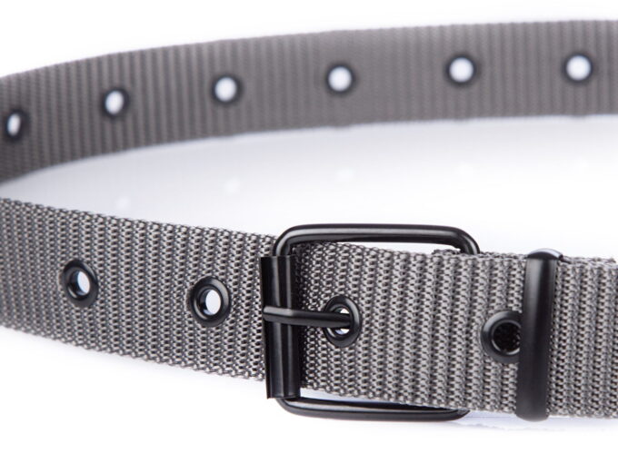 Mocny szary pasek męski do spodni materiałowy wojskowy