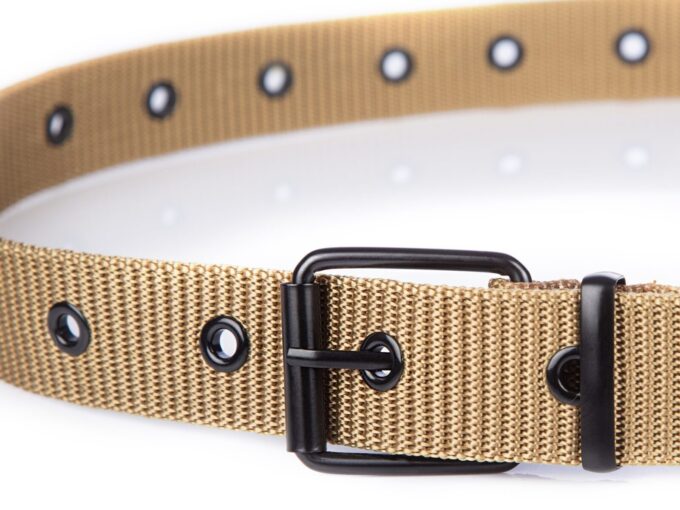 Wojskowy pas męski do spodni beżowy SERGEJ FIBER