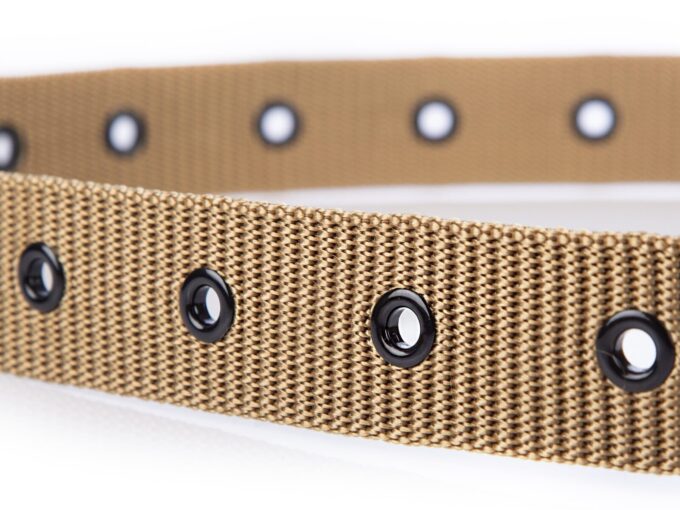 Bardzo mocny wojskowy pas męski do spodni beżowy