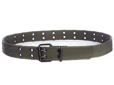 Podwójny zielony pasek męski do spodni materiałowy parciany SERGEJ