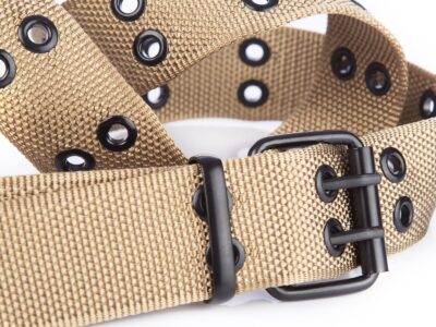 Materiałowy pasek do spodni parciany dwurzędowy