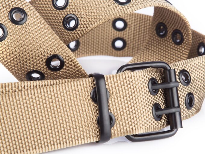 Materiałowy pasek do spodni parciany dwurzędowy