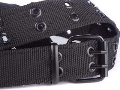 Pasek z klamrą z dwoma bolcami czarny SERGEJ