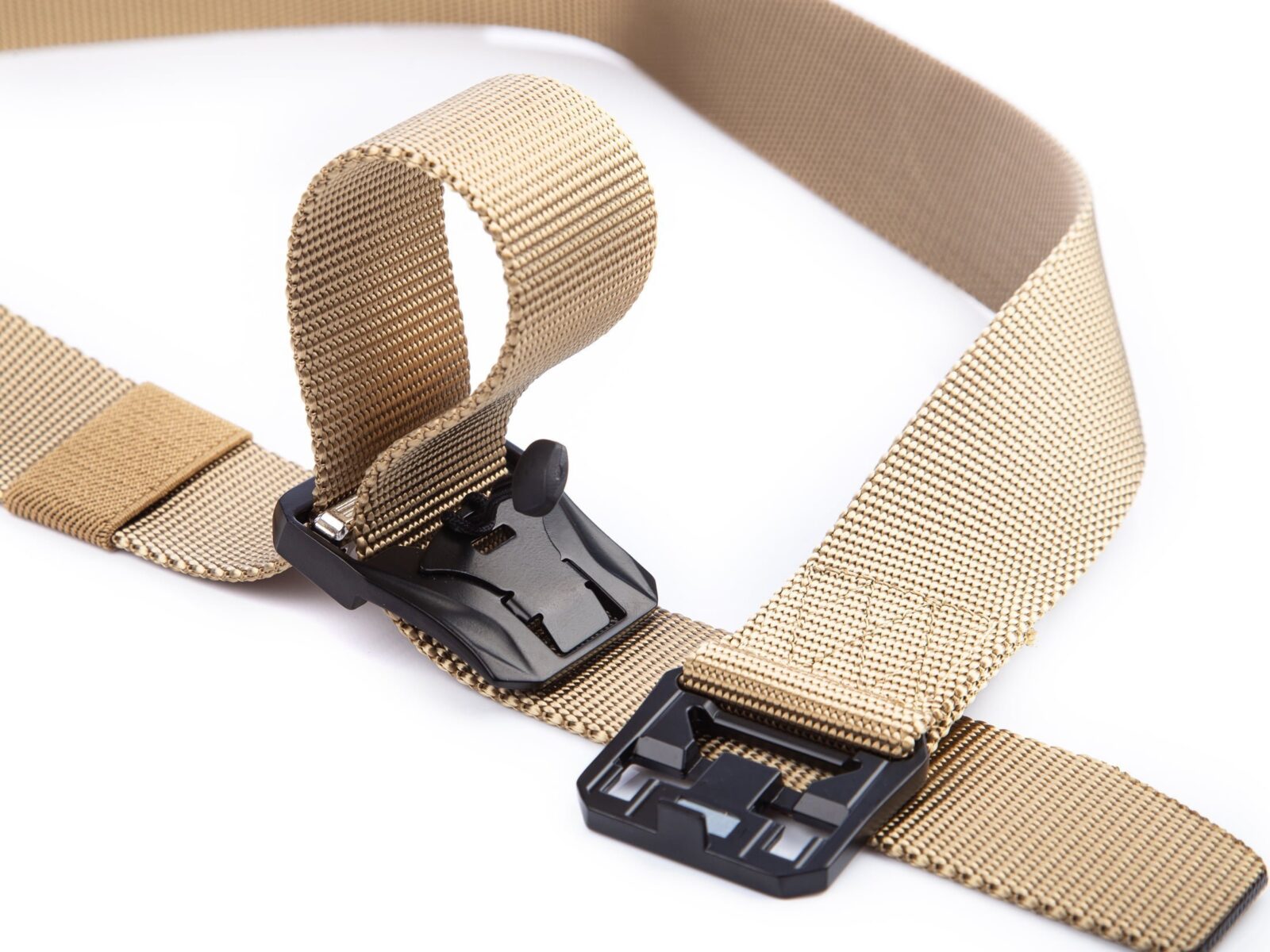 Pasek materiałowy do spodni z klamra magnetyczną parciany SERGEJ beż