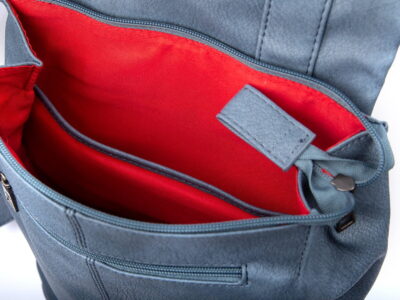 Elegancki plecak damski w kolorze niebieskim ze skóry ekologicznej - obrazek 3