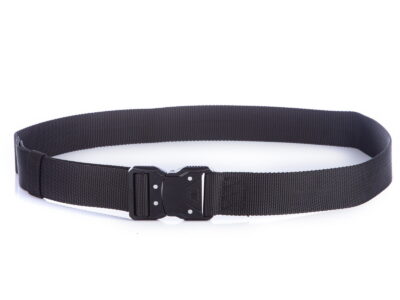 Czarny pas taktyczny z klamrą z przyciskiem SERGEJ