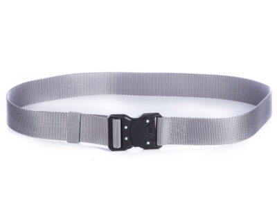 Pasek męski wojskowy do spodni z klamrą na przycisk szary SERGEJ MONTANA - obrazek 3