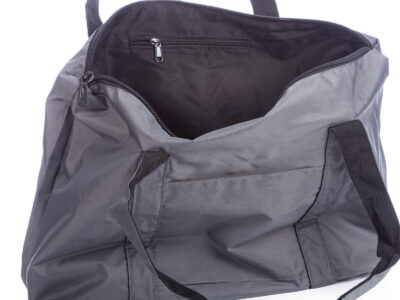 Lekka szara materiałowa torba podręczna podróżna - obrazek 5