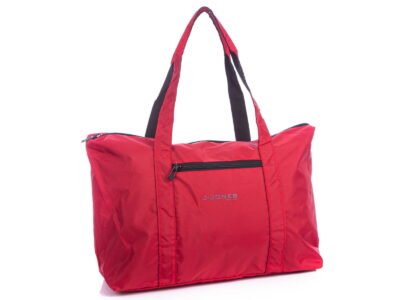 Czerwona torba podróżna lekka z materiału samolotowa