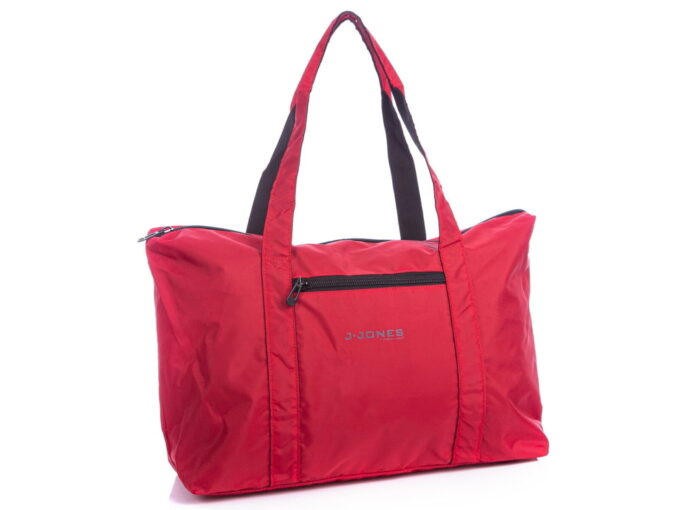Czerwona torba podróżna lekka z materiału samolotowa