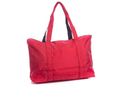 Lekka czerwona materiałowa torba podręczna podróżna - obrazek 2