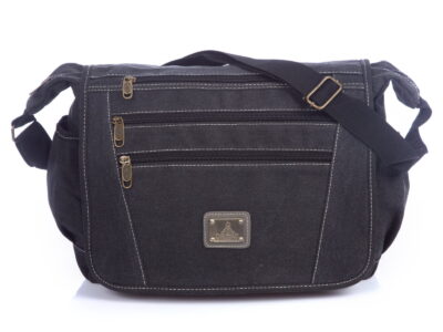 Duża płócienna torba męska na ramię z klapą OR&MI - obrazek 2