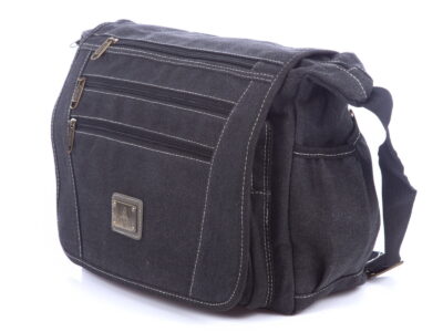 Duża płócienna torba męska na ramię z klapą OR&MI - obrazek 3