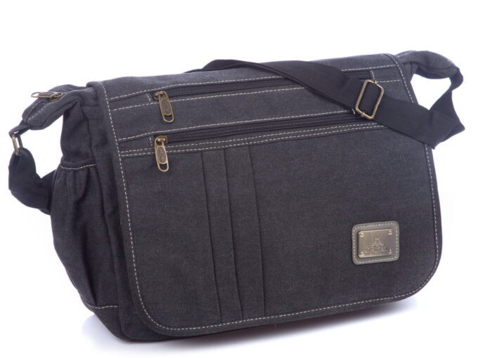 Torba męska z canvasu szara ORMI duża