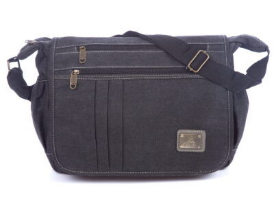 Pojemna płócienna torba męska na ramię z klapą OR&MI - obrazek 2