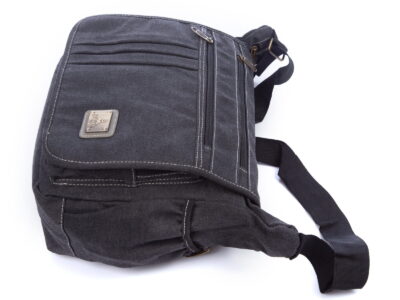 Pojemna płócienna torba męska na ramię z klapą OR&MI - obrazek 6