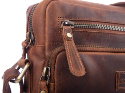 Skórzana torba męska na ramię brązowa vintage DARGELIS - obrazek 2