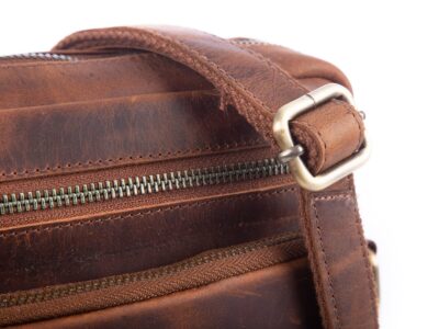 Skórzana torba męska na ramię brązowa vintage DARGELIS - obrazek 3